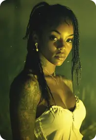 Contemplative Woman with Braided Hair Contemplative Woman with Braided Hair